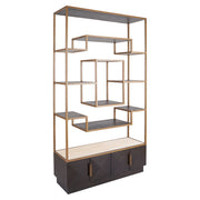 Claremont Glass Display Cabinet in Brown Wood