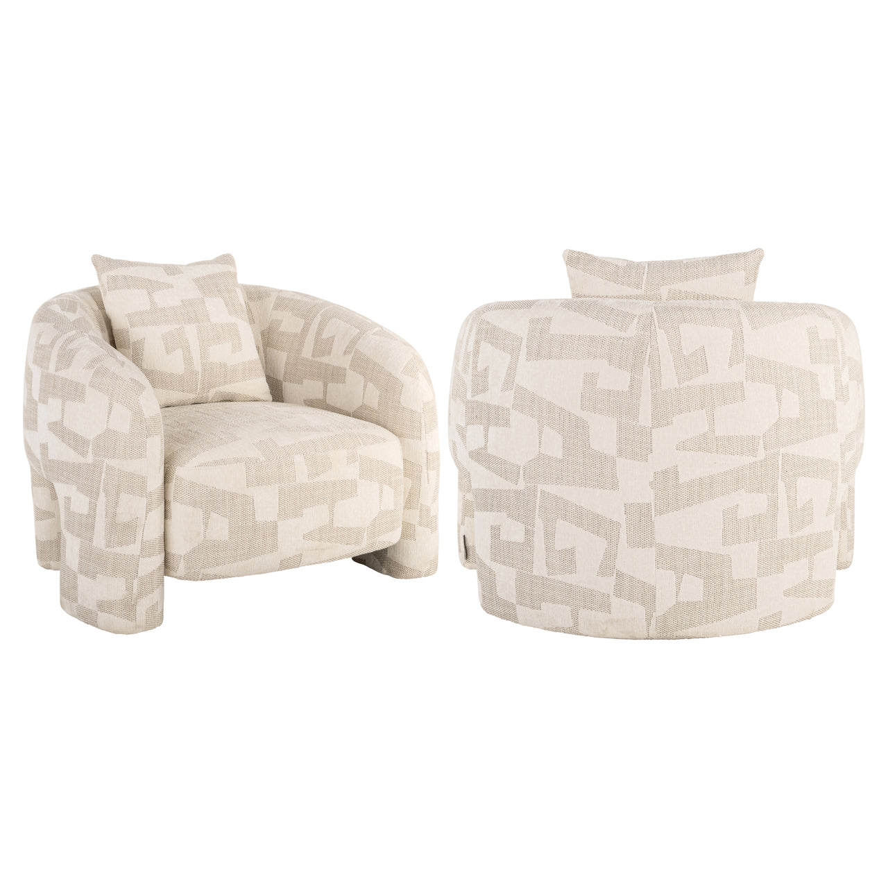 Tuscan Graphic Lounge Chair in Beige