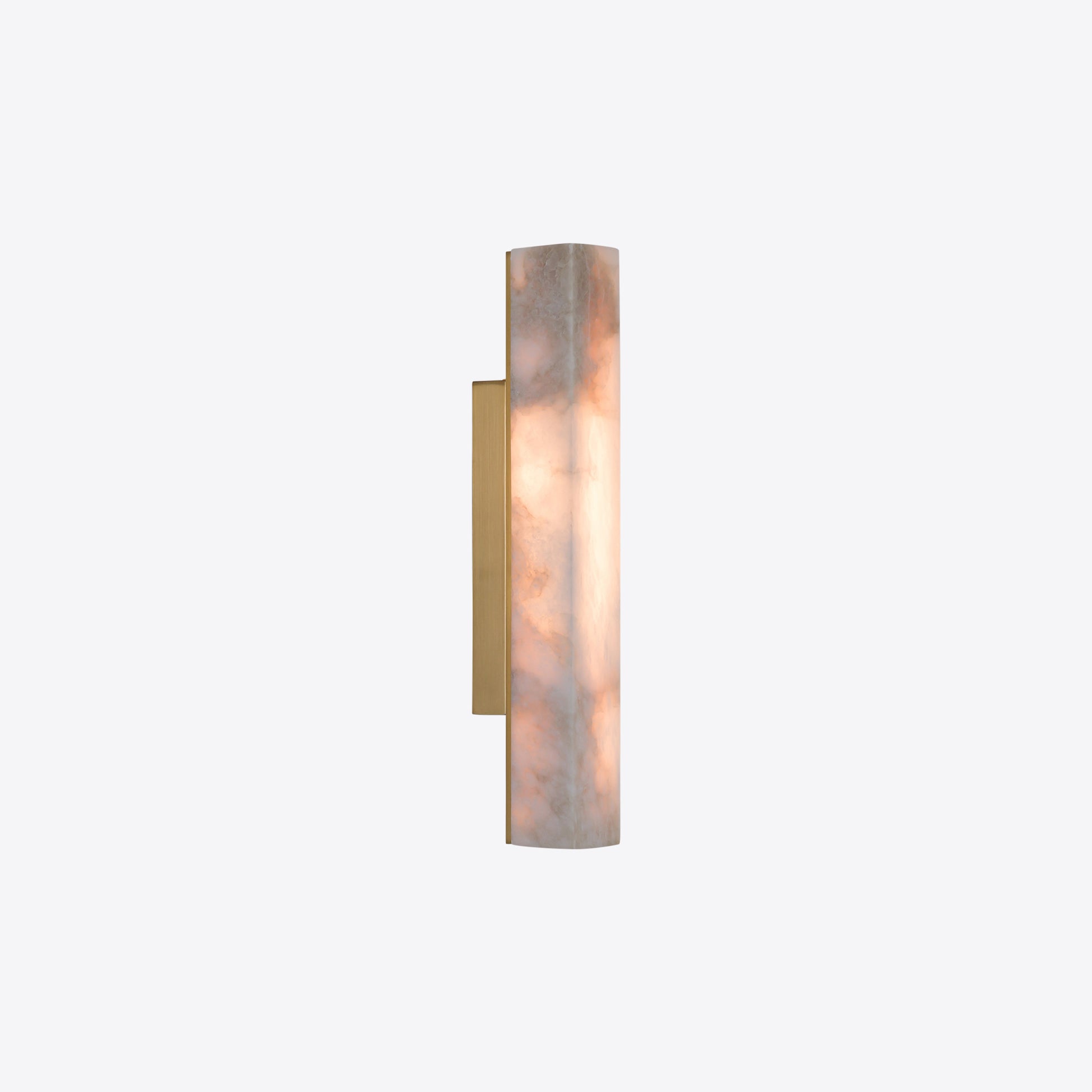 Luxury wall light with white alabaster shade and brushed brass