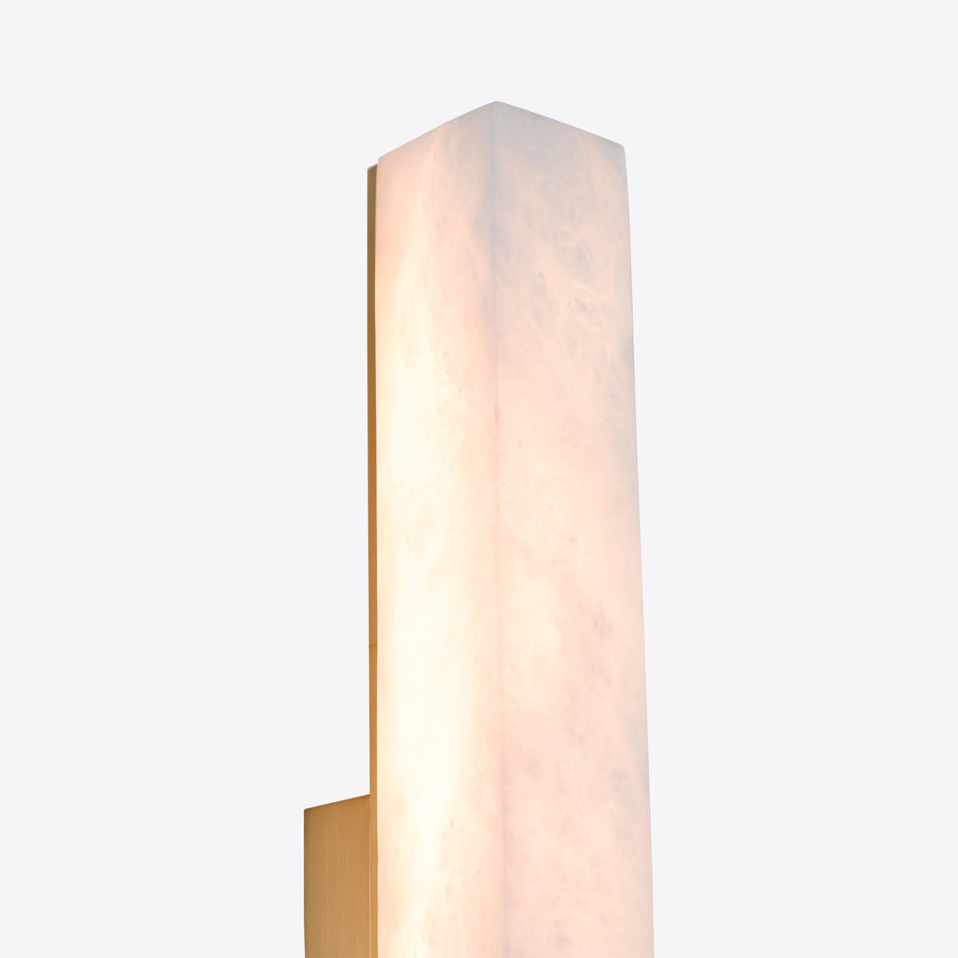 Luxury wall light with white alabaster shade and brushed brass