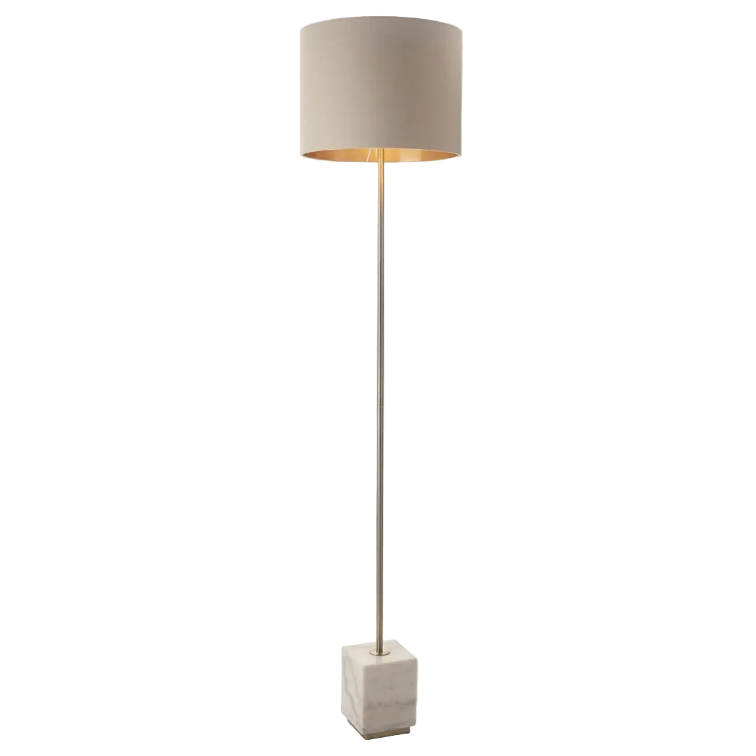 Alba Linen Floor Lamp with block base