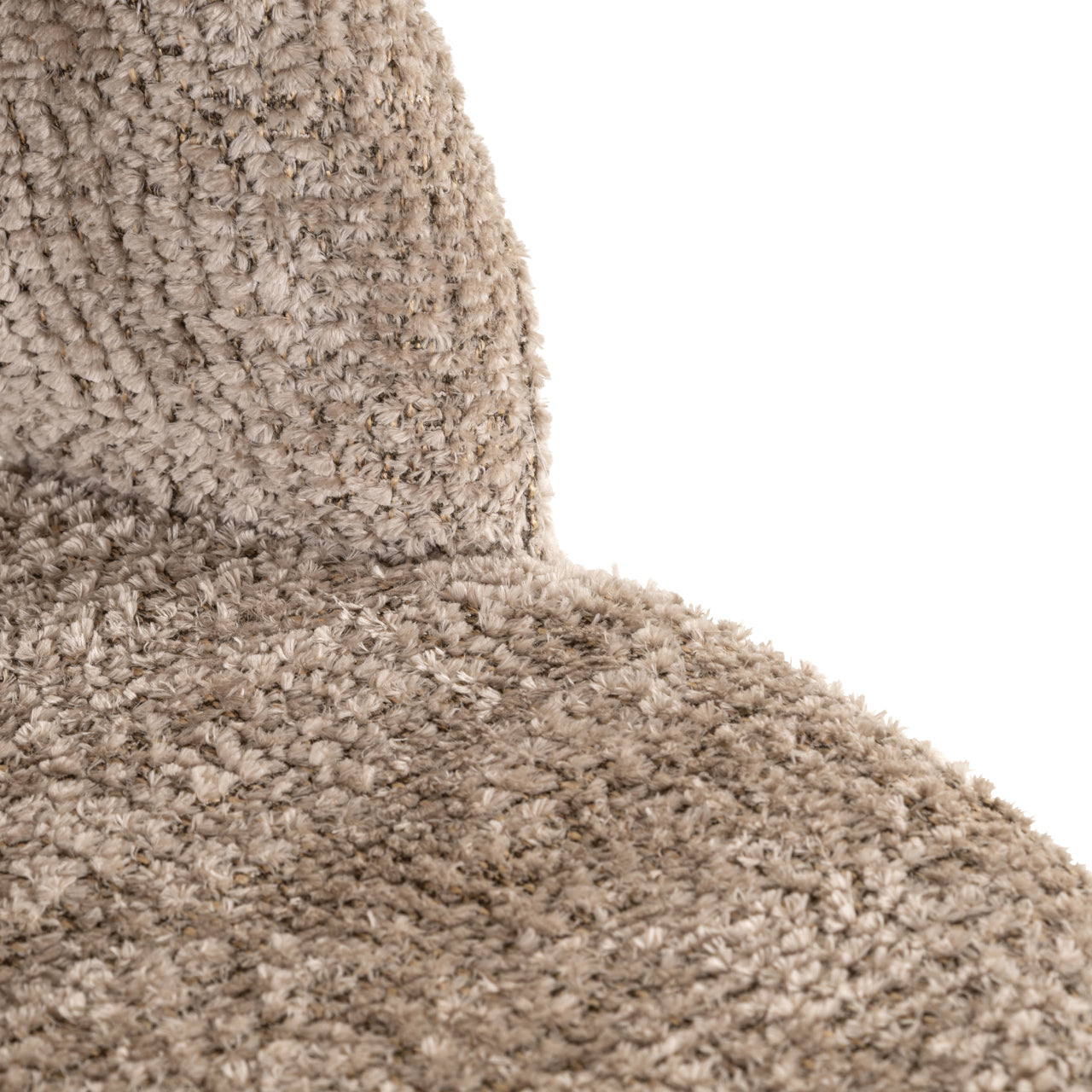 Luxury boucle taupe counter stool with gold legs 