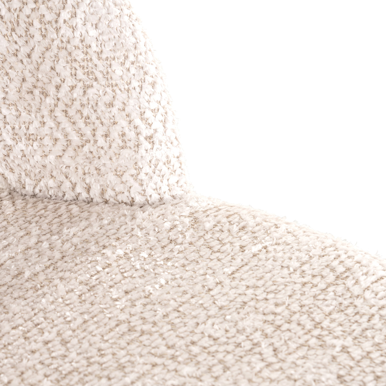 Cream bouclé counter stool with gold legs