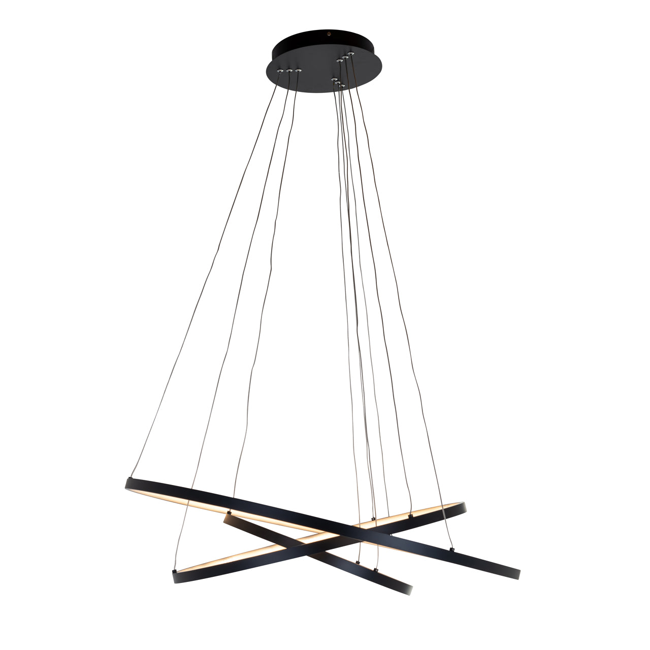 Amira black chandelier in modern aluminium design