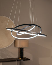Amira black chandelier in modern aluminium design