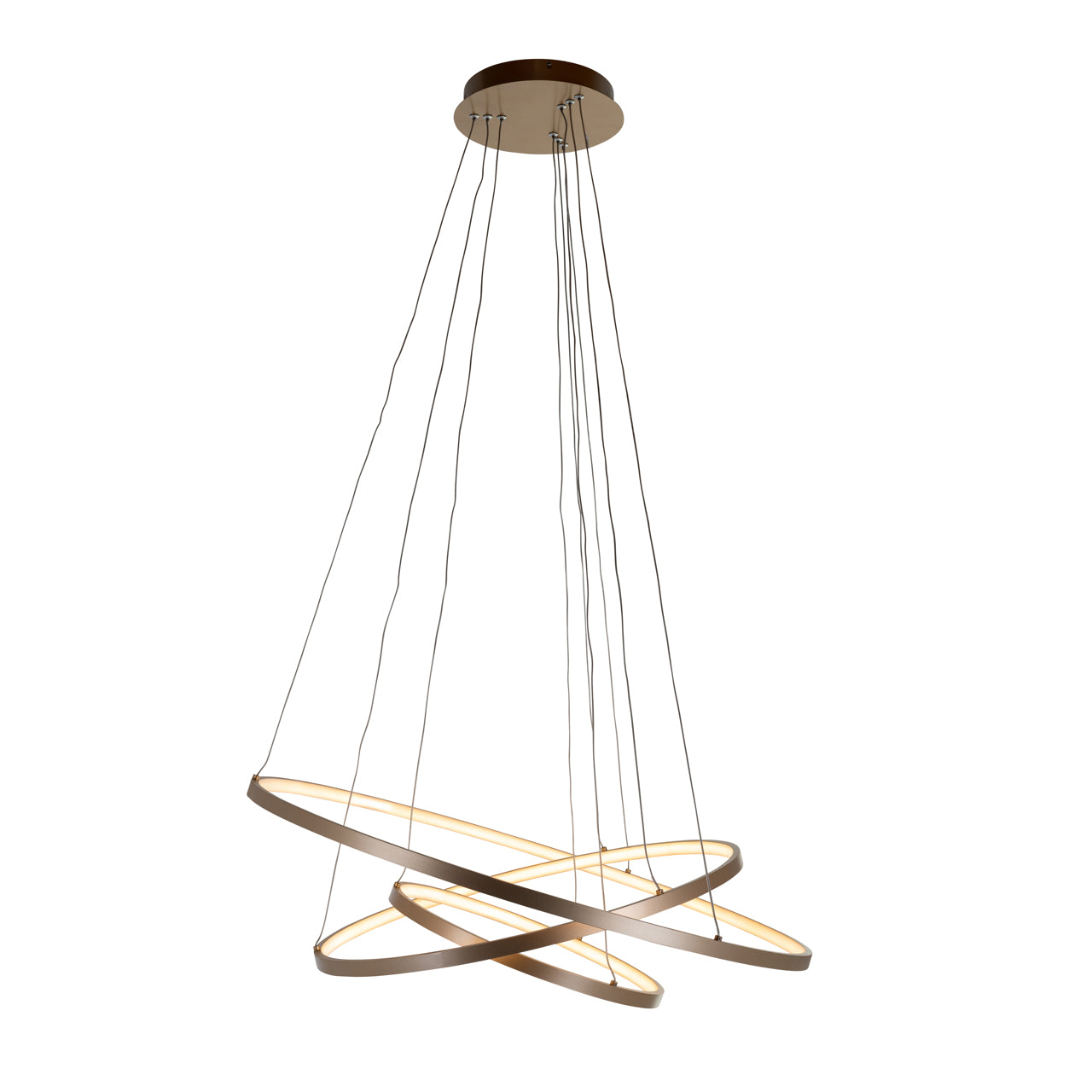 Amira gold chandelier in modern aluminium design