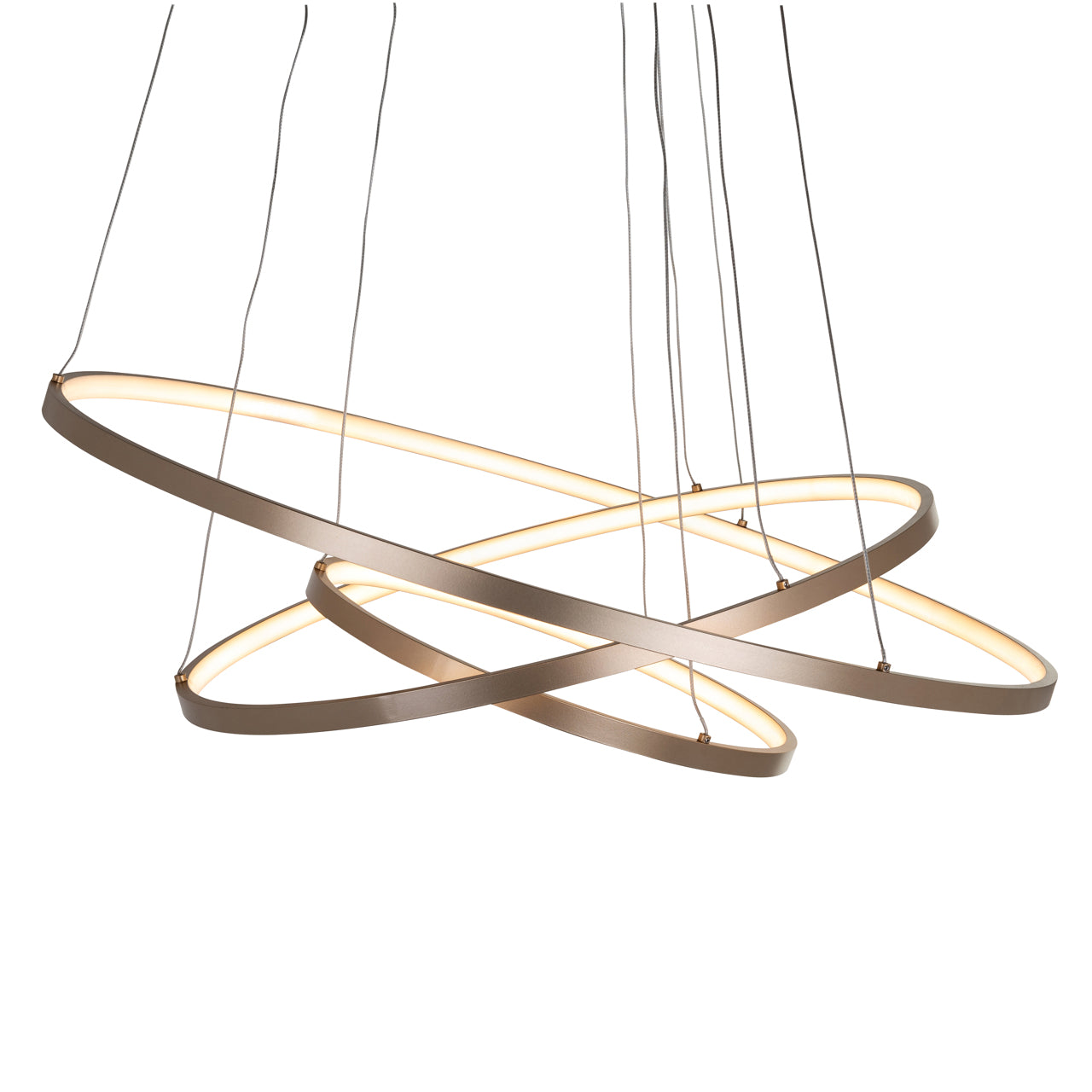 Amira gold chandelier in modern aluminium design