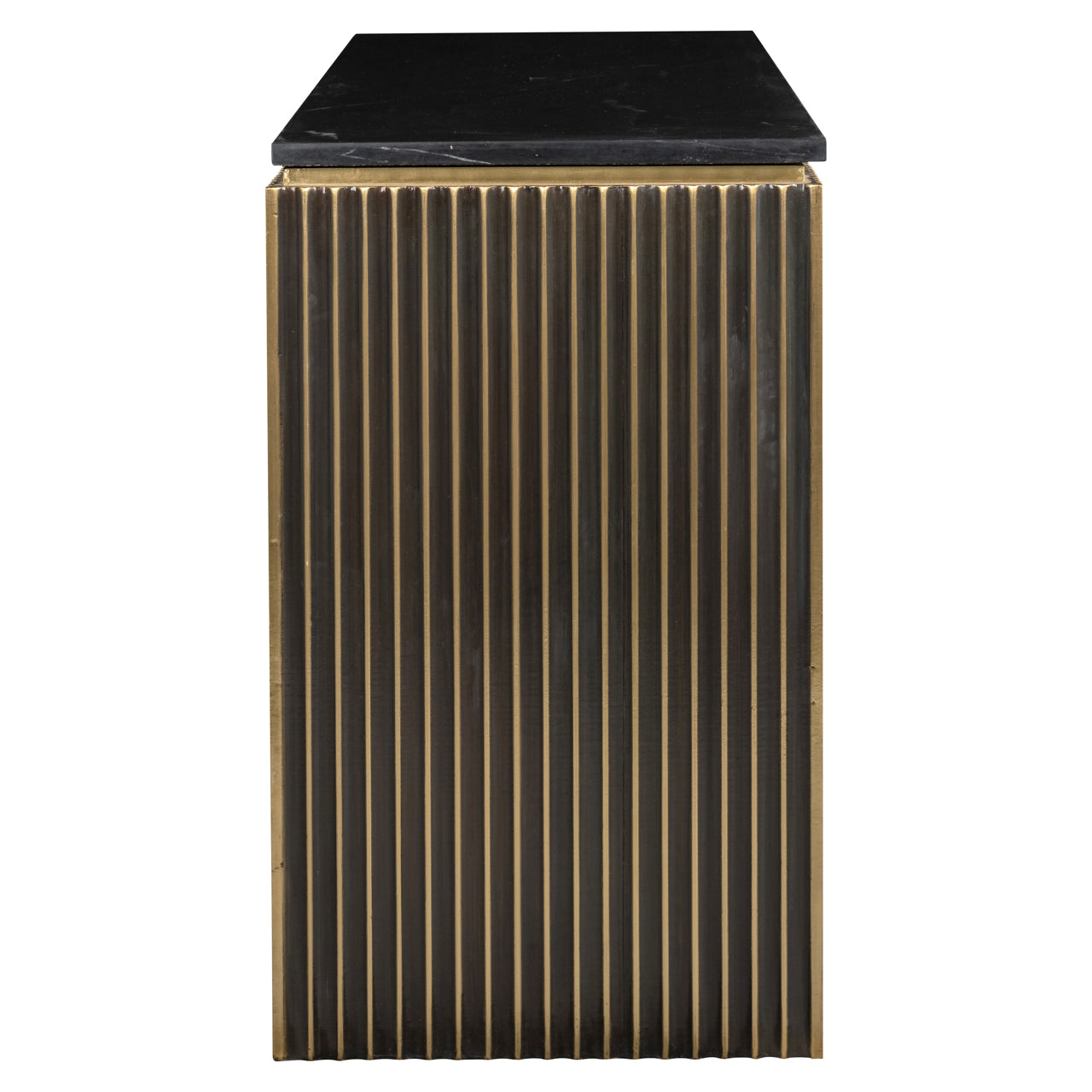 Les Arcs brass and marble console table with ribbed arch design