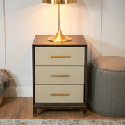 Luxury bedside table with wood and gold 