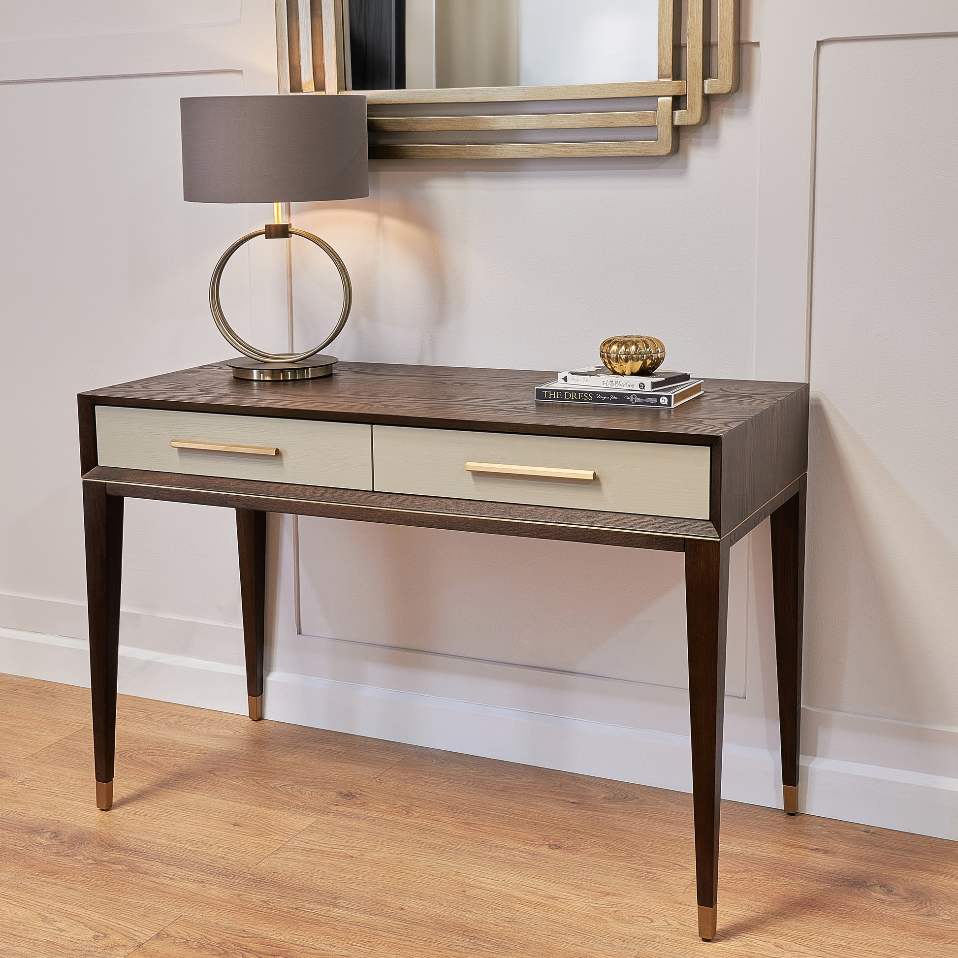 Luxury wooden and gold dressing table 