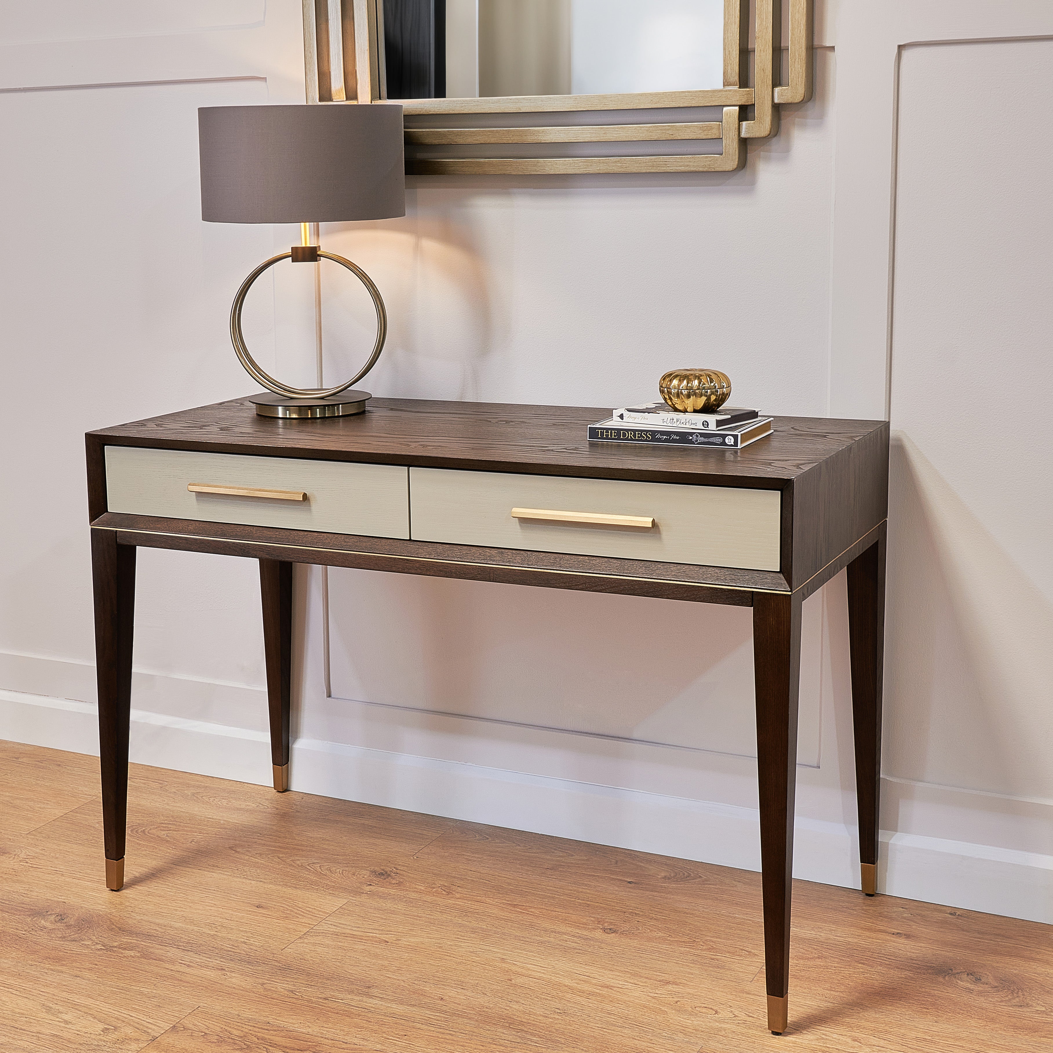 Luxury wooden and gold dressing table 