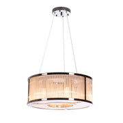 Aston Nickel round fluted Chandelier