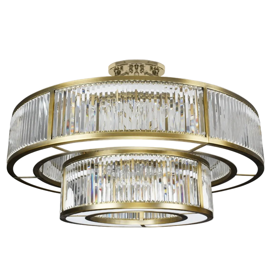 Garnet Antique Brass Flush Ceiling Light