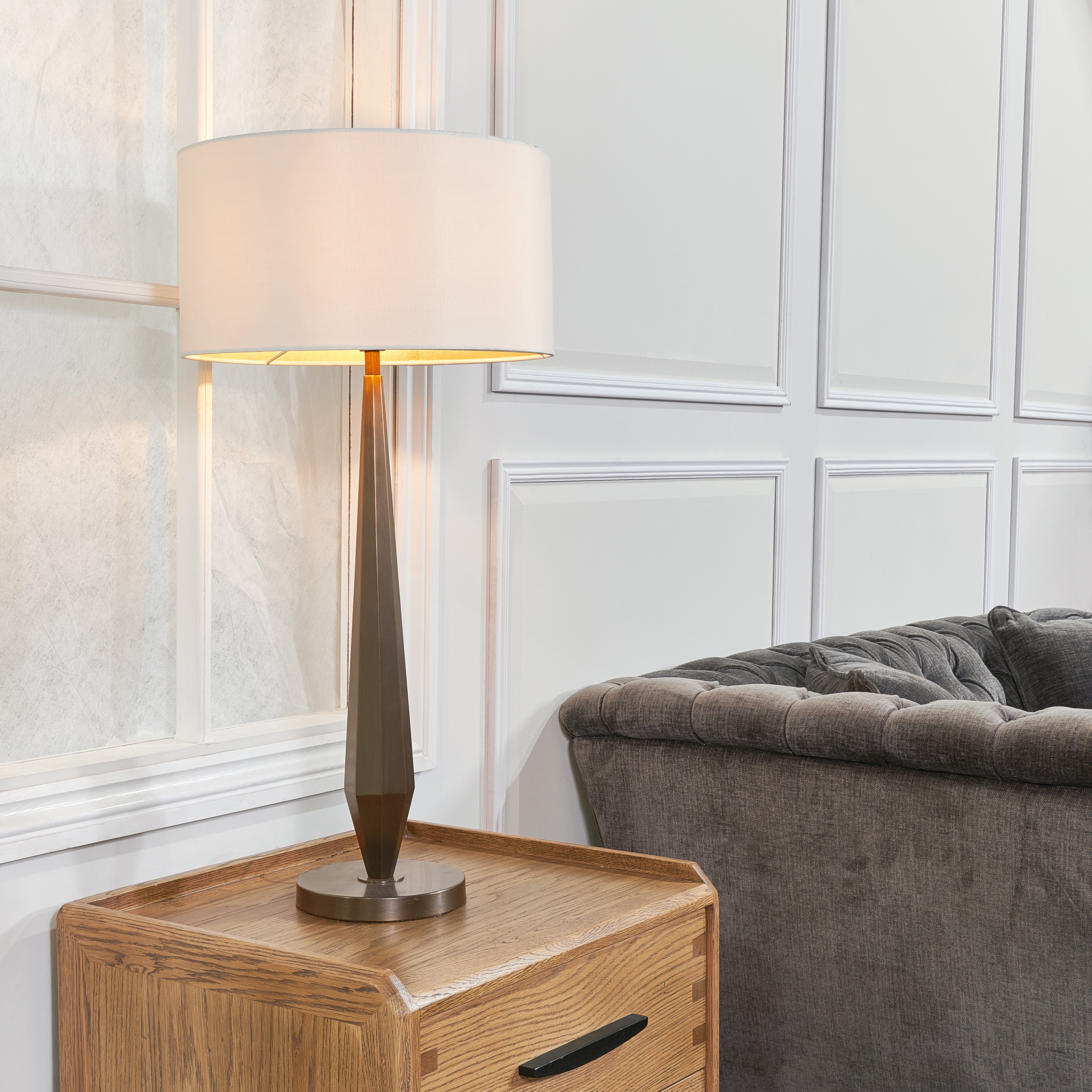 Aurelian Brushed Brass and Neutral Table Lamp
