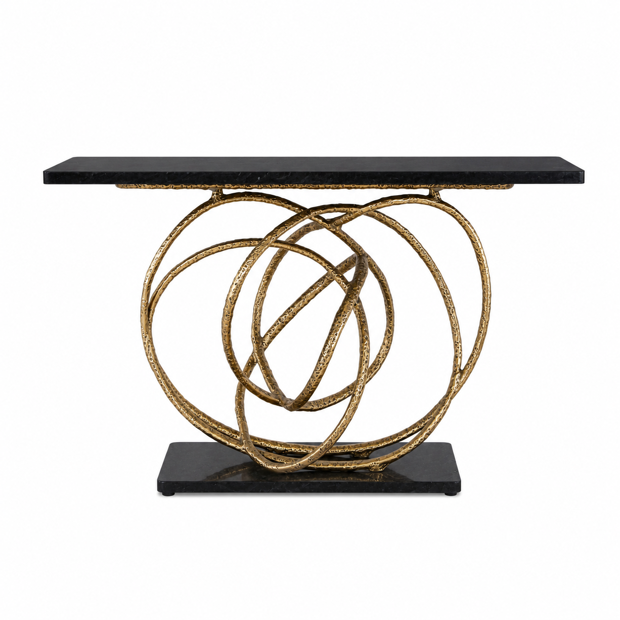 Antique brass and granite console table 