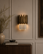 Art deco wall lamp in antique gold 