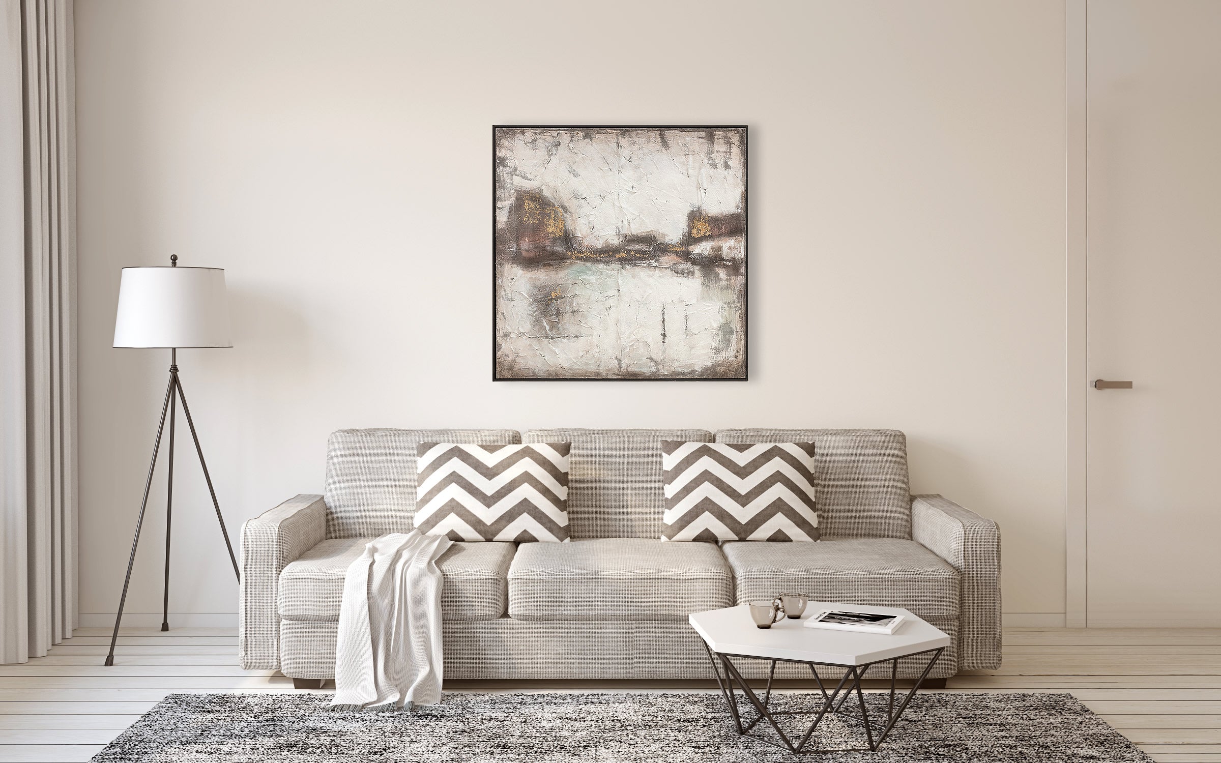 Brown and gold abstract oil on canvas