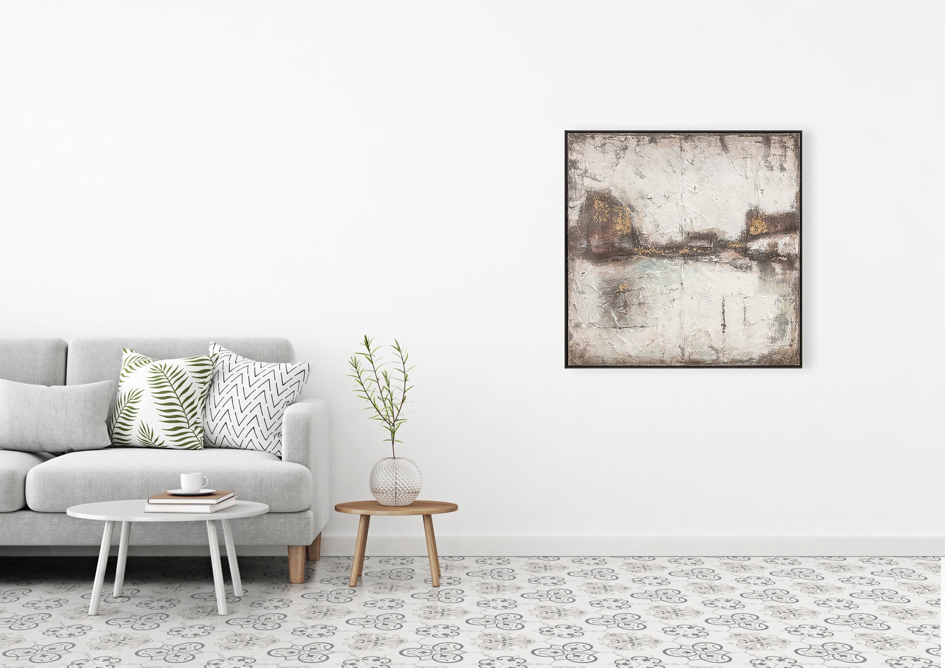 Brown and gold abstract oil on canvas