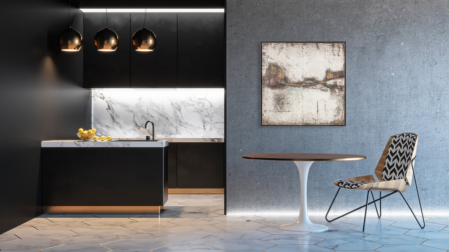 Brown and gold abstract oil on canvas