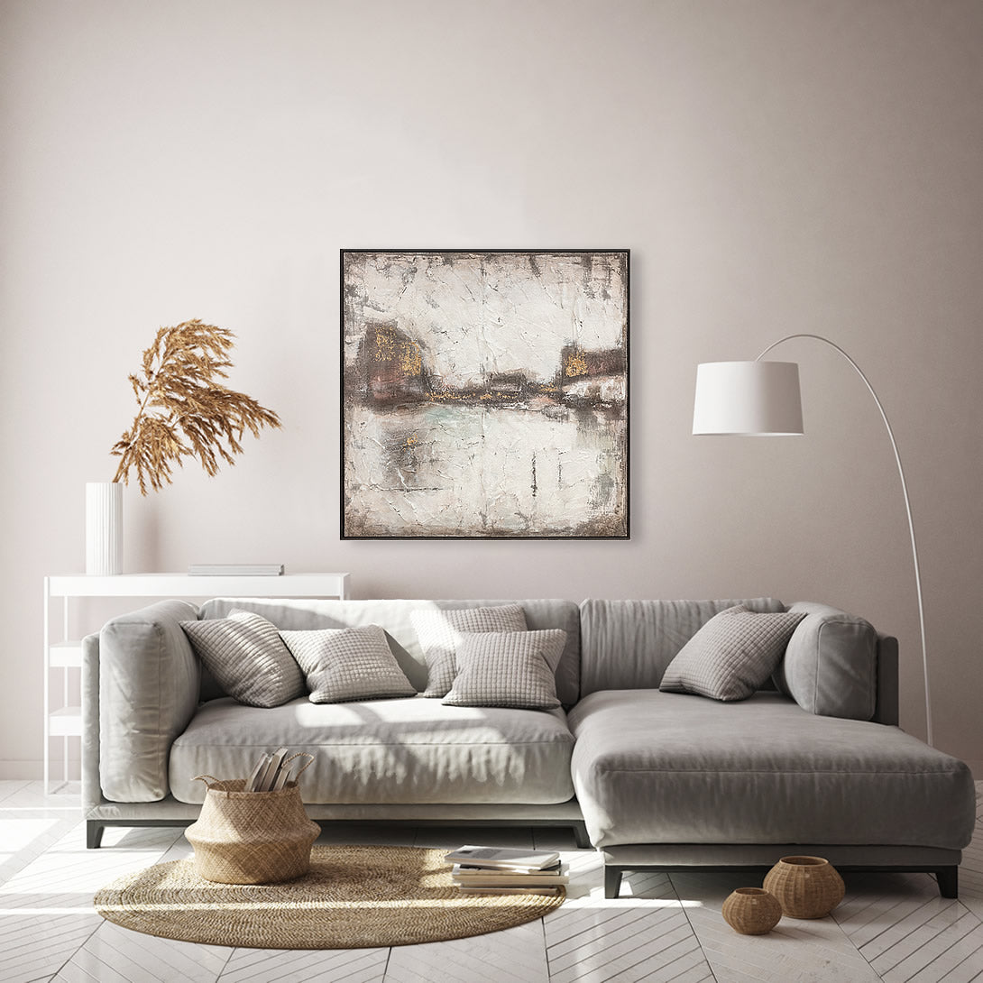 Brown and gold abstract oil on canvas