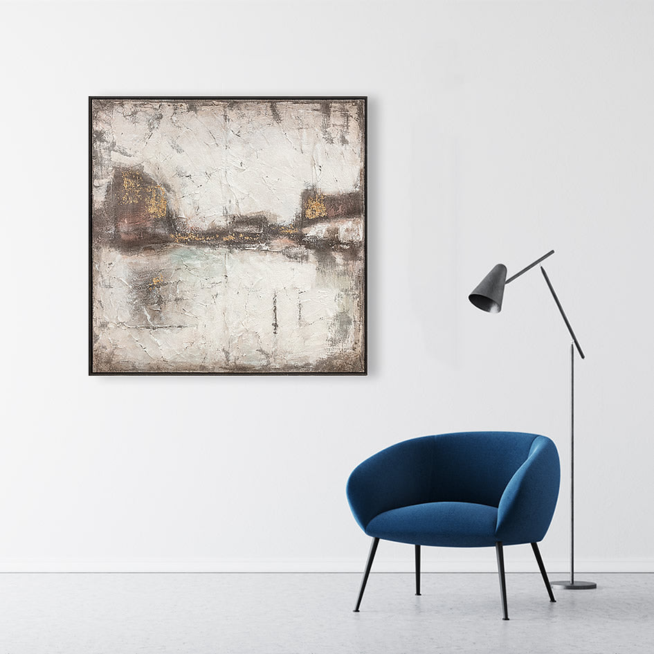 Brown and gold abstract oil on canvas