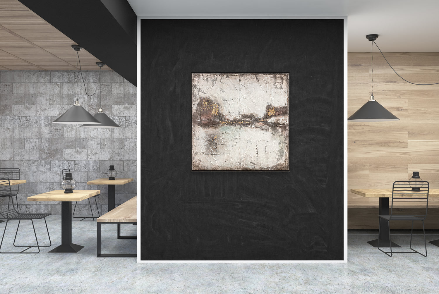 Brown and gold abstract oil on canvas