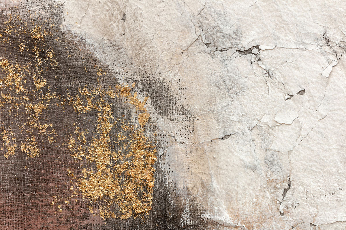 Brown and gold abstract oil on canvas