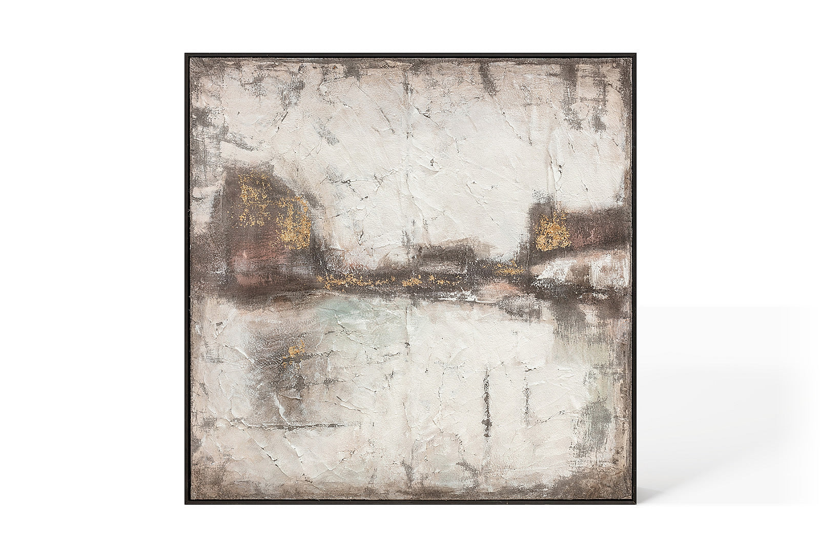 Brown and gold abstract oil on canvas