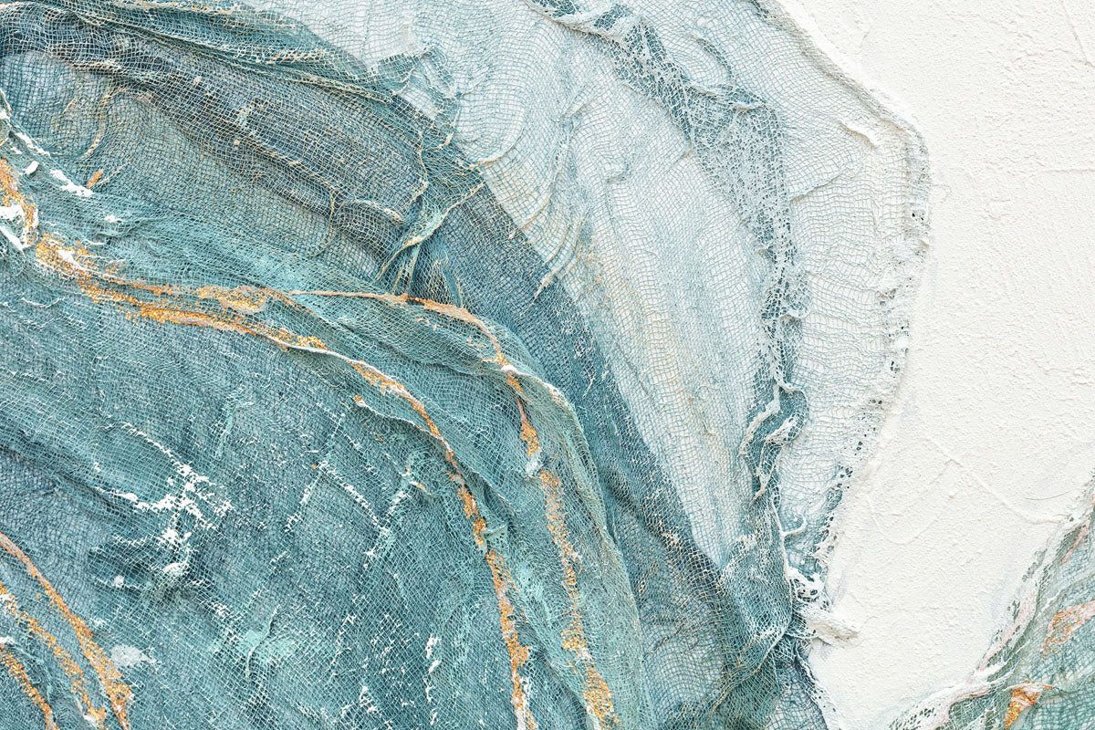 Blue oil on canvas artwork