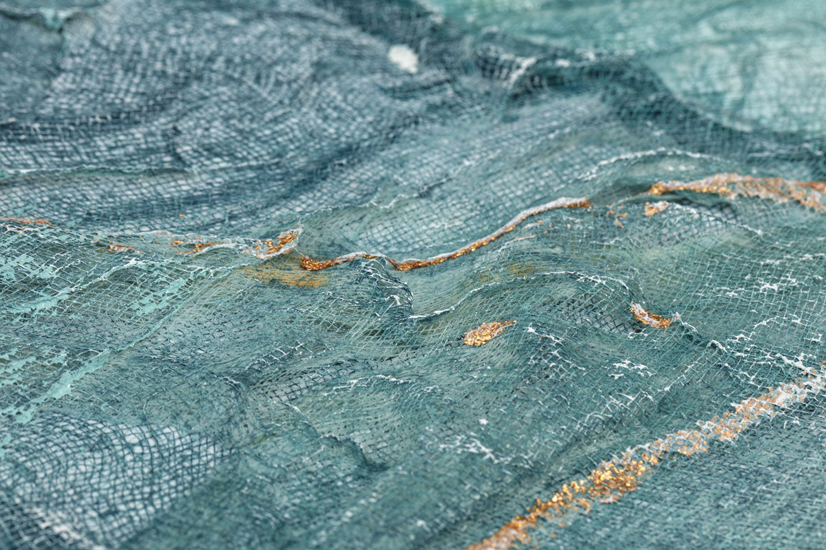 Blue oil on canvas artwork