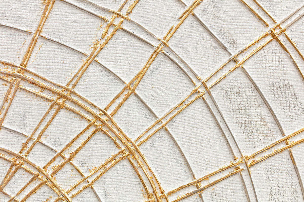 Light grey and gold abstract wall art