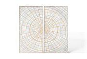 Light grey and gold abstract wall art