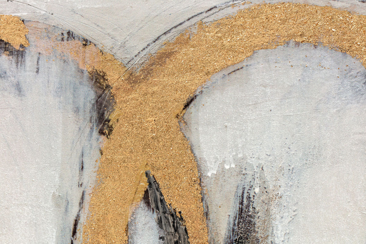 Black and gold abstract oil on canvas