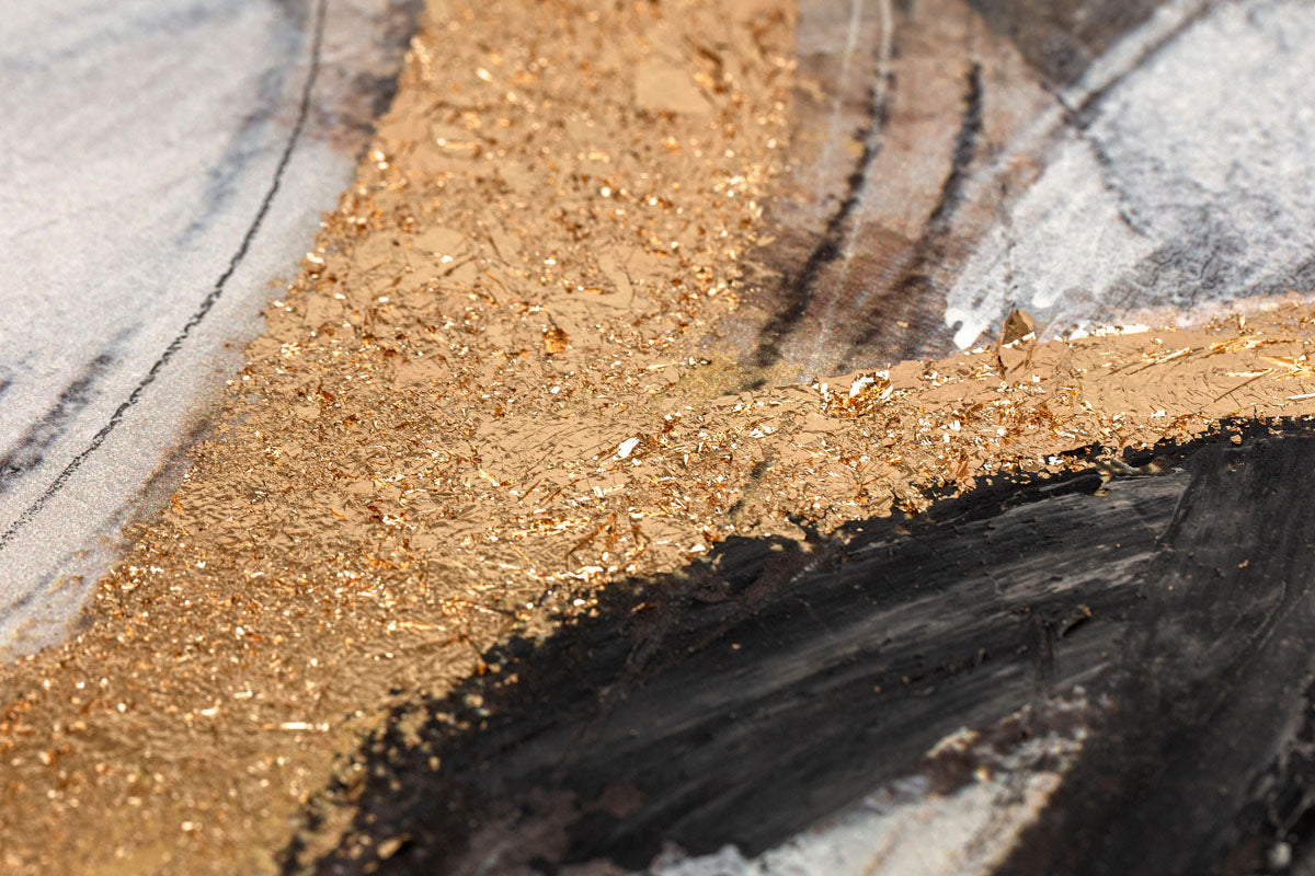 Black and gold abstract oil on canvas