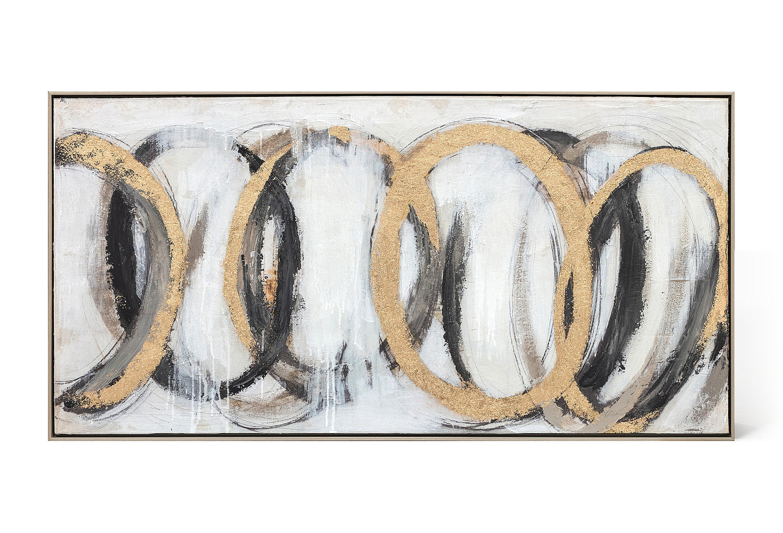 Black and gold abstract oil on canvas