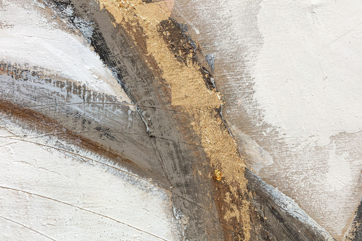 Black and gold abstract oil on canvas