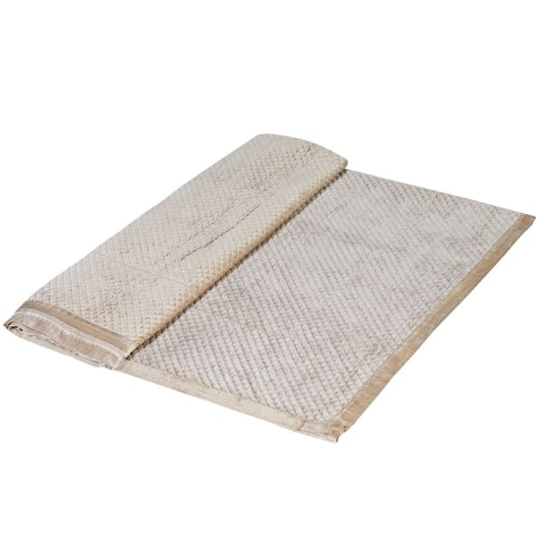 Luxury Beige 6ft Velvet Bedspread