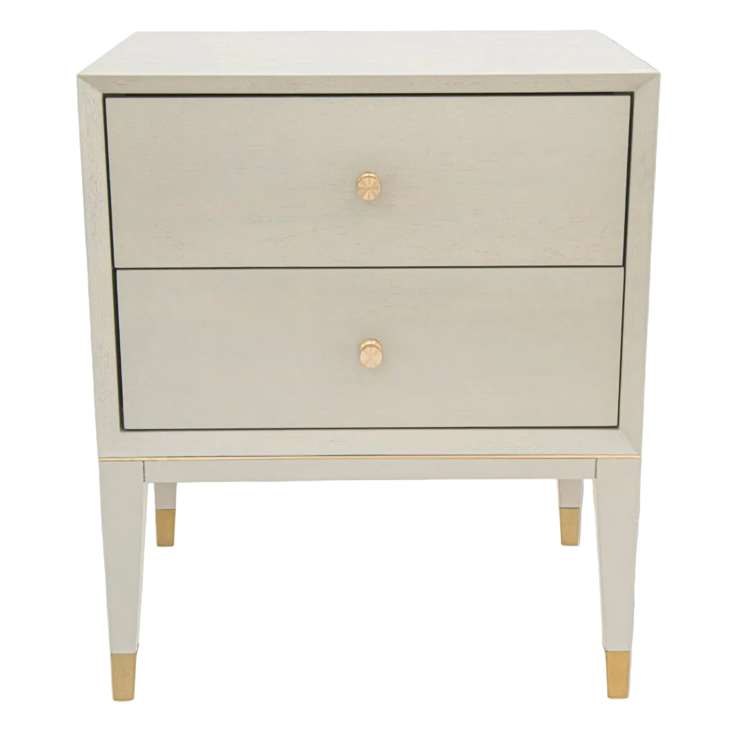 luxury grey and brass bedside table