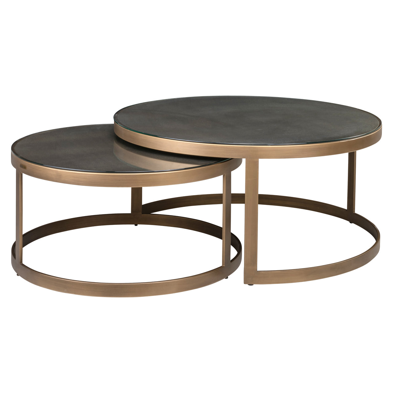 Bellmont Shagreen Nesting Coffee Tables in Brass (set)