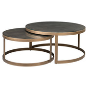 Bellmont Shagreen Nesting Coffee Tables in Brass (set)