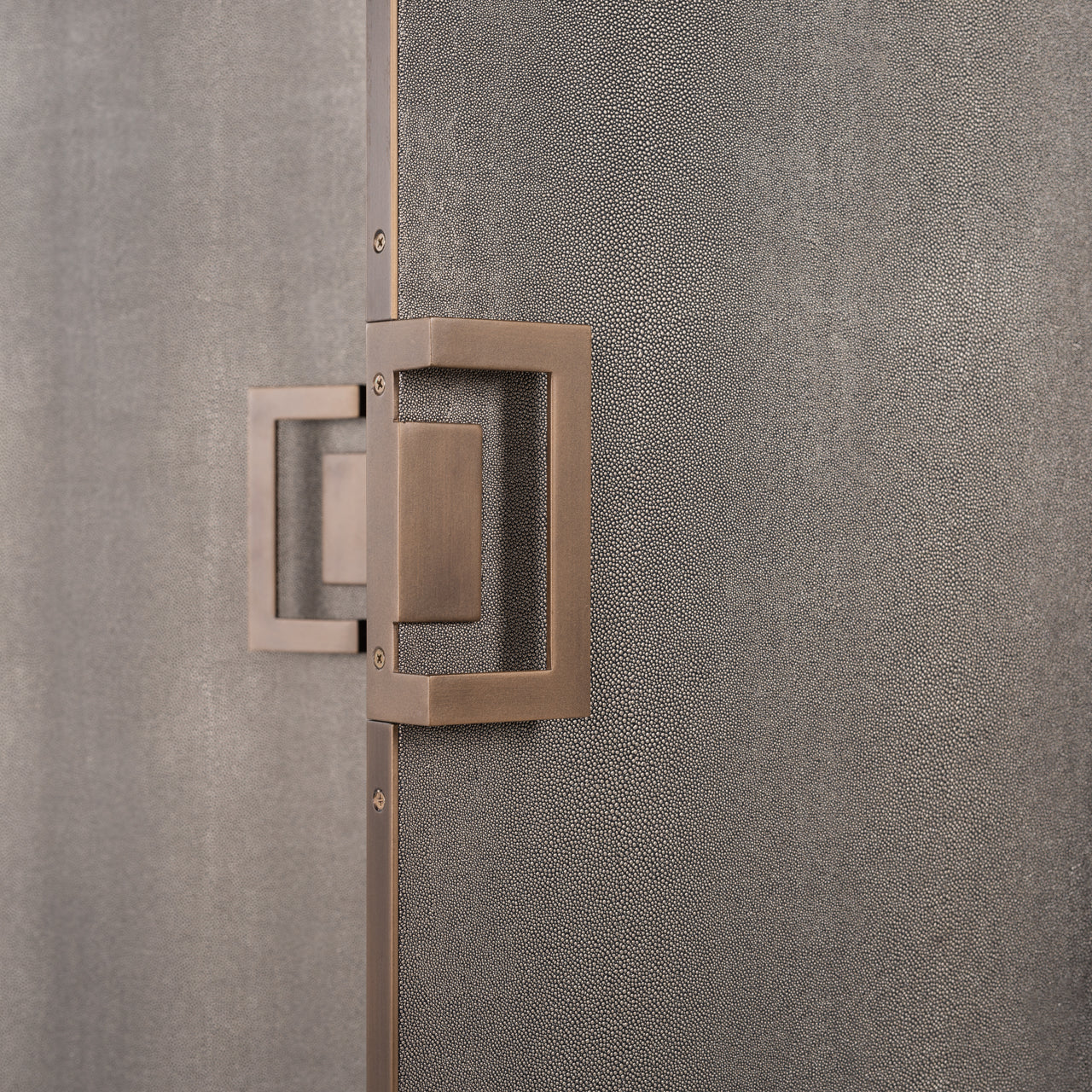 Luxury shagreen and brass storage bar