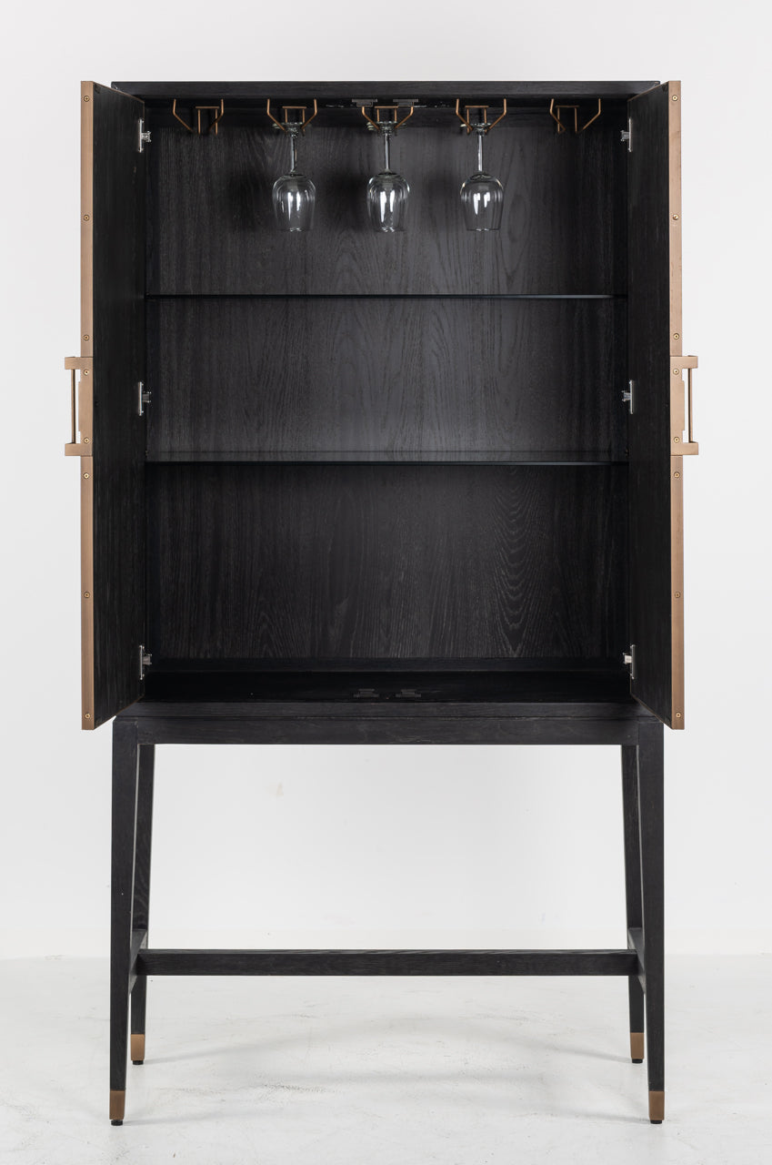 Luxury shagreen and brass storage bar