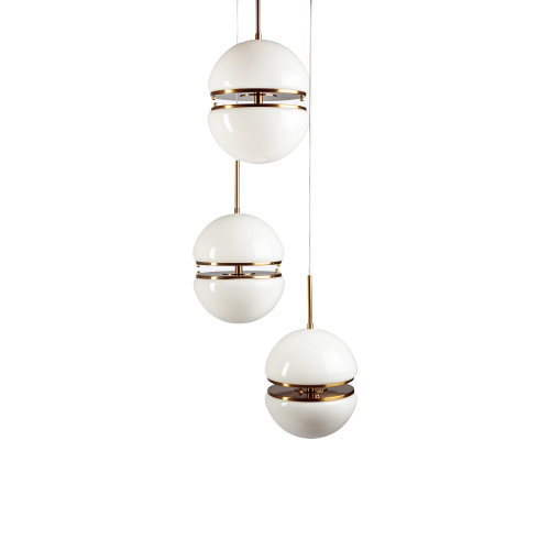 Bistro  White Cluster Pendant pure White Lines