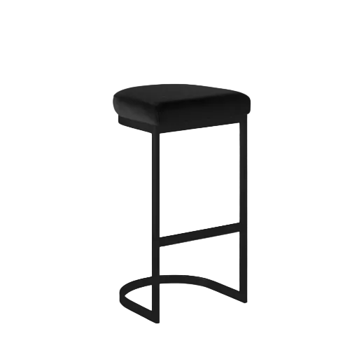Black Velvet Stool