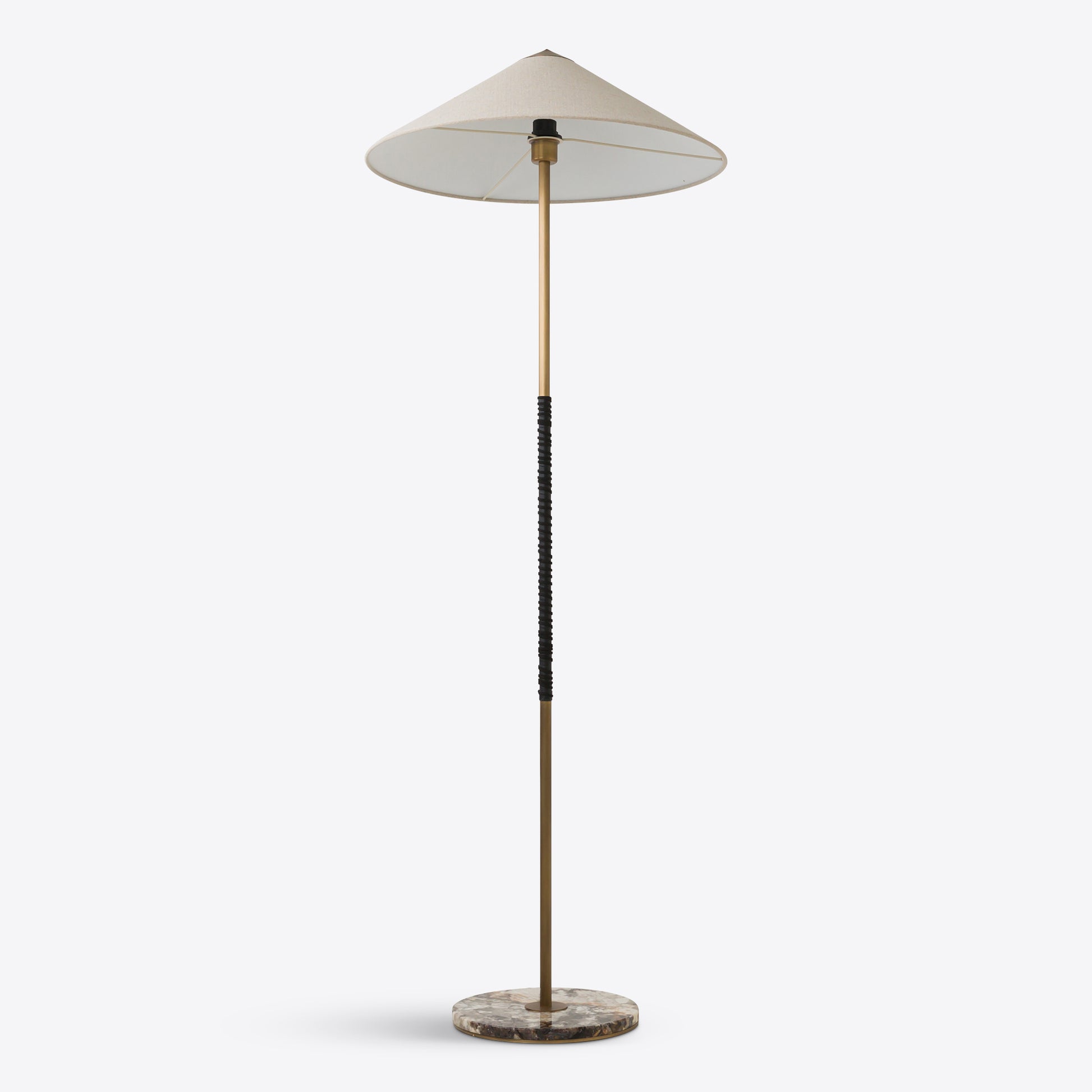 Bond Standing Marble Lamp with beige shade