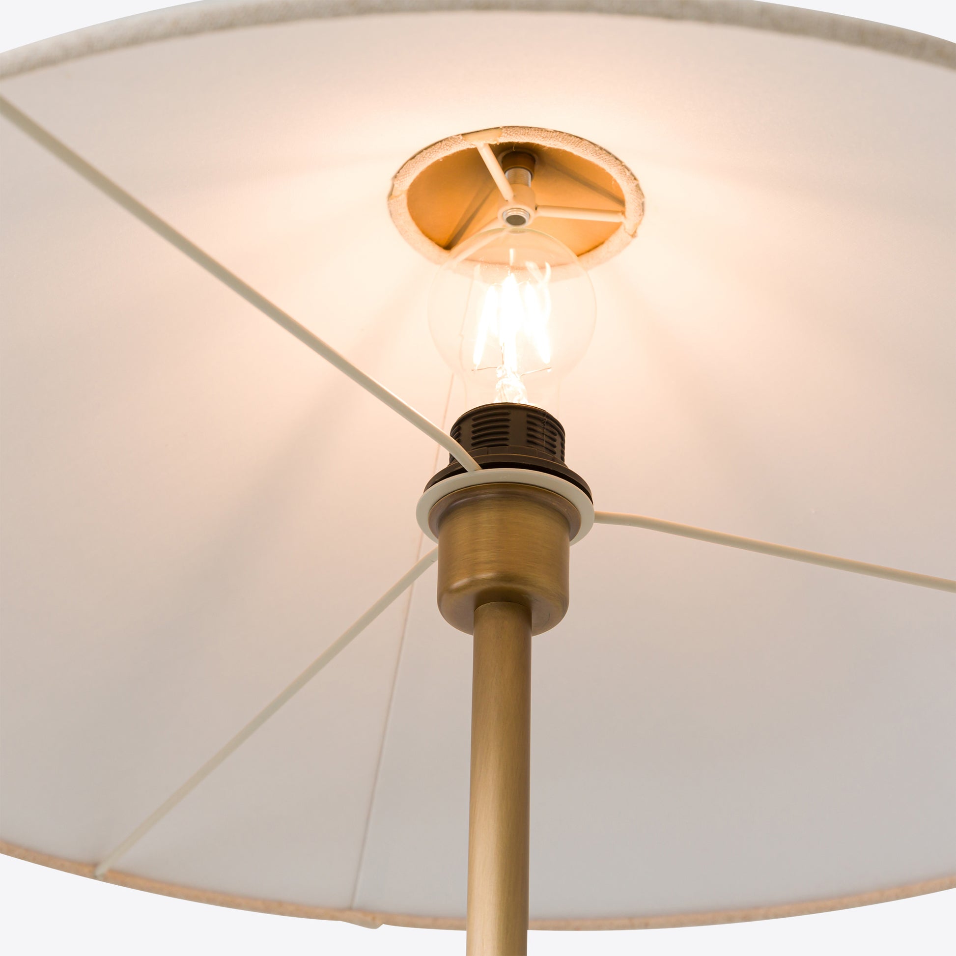 Bond Standing Marble Lamp with beige shade