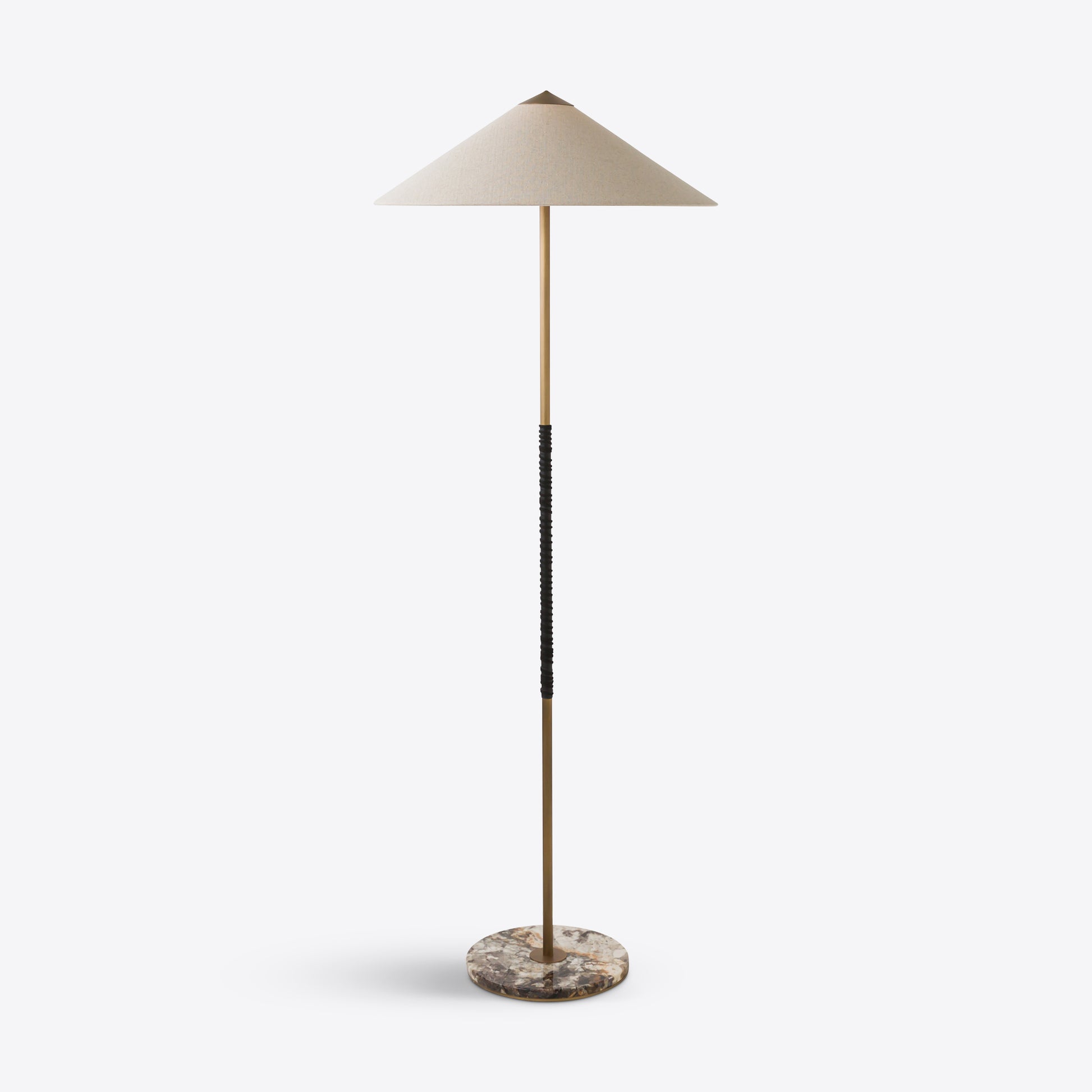 Bond Standing Marble Lamp with beige shade