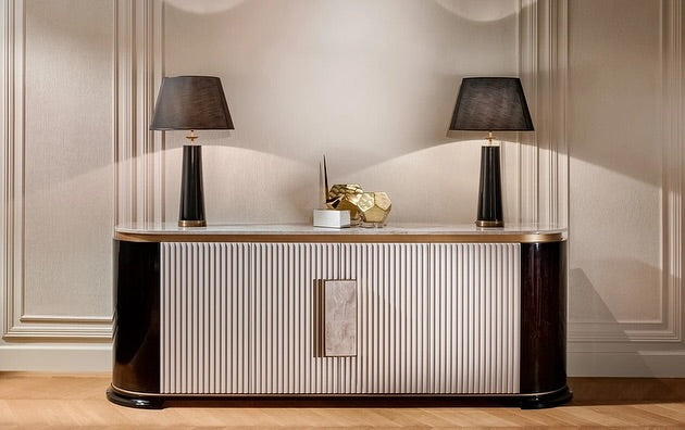 BY KEPI marble and brass sideboard