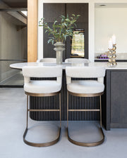 Calder Bar Stool in Biscotti Upholstery