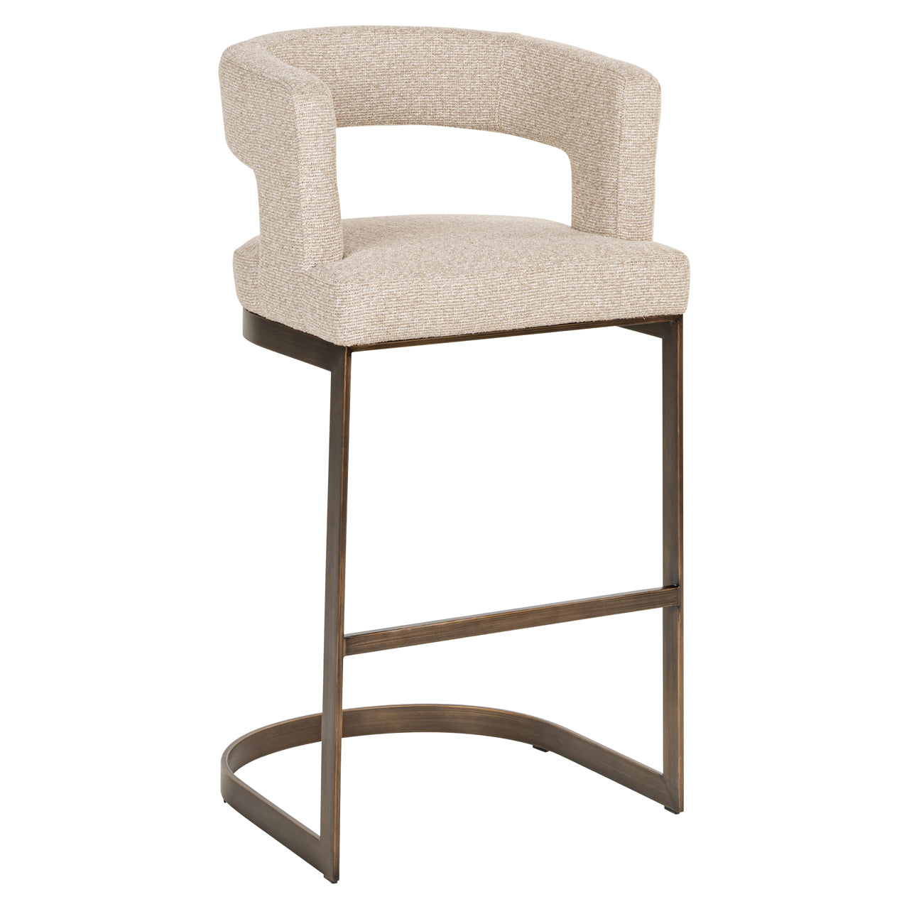 Modern bar stool with biscotti upholstery 